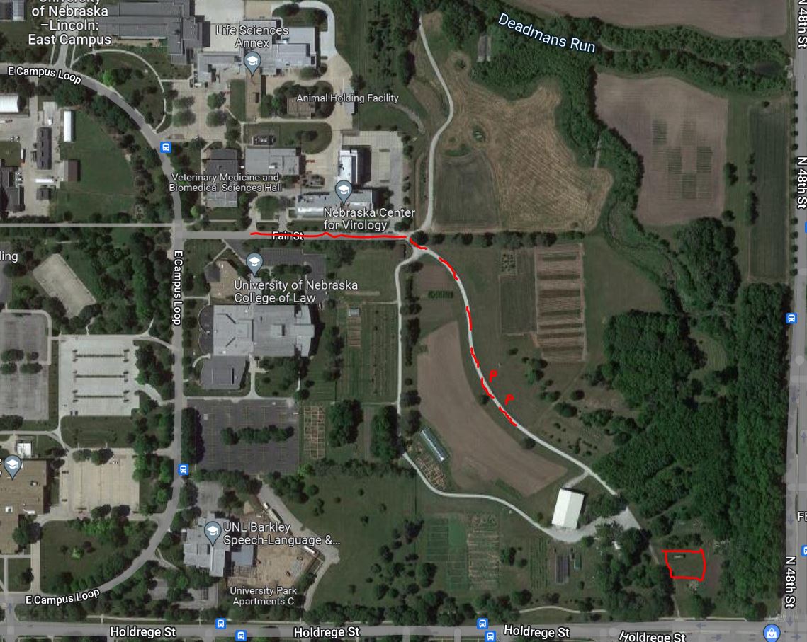 This map shows the trail for the cleanup event, with the meeting location marked in the red box.