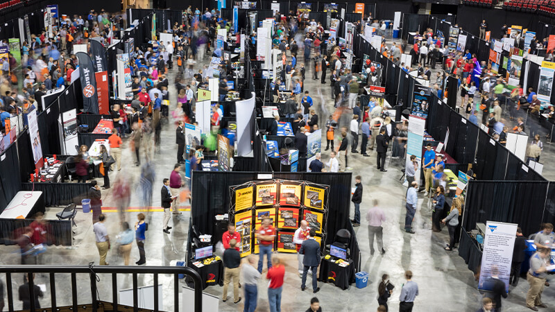 Students at career fair