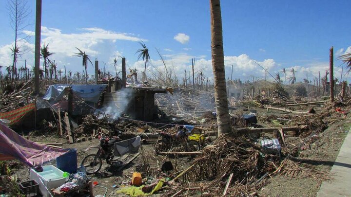 Typhoon Haiyan cut a swath of destruction across the Philippines in early November. This house of Jessica Torrion's friends was completely destroyed.