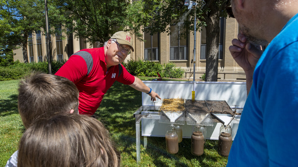 people observing soil samples in the garden