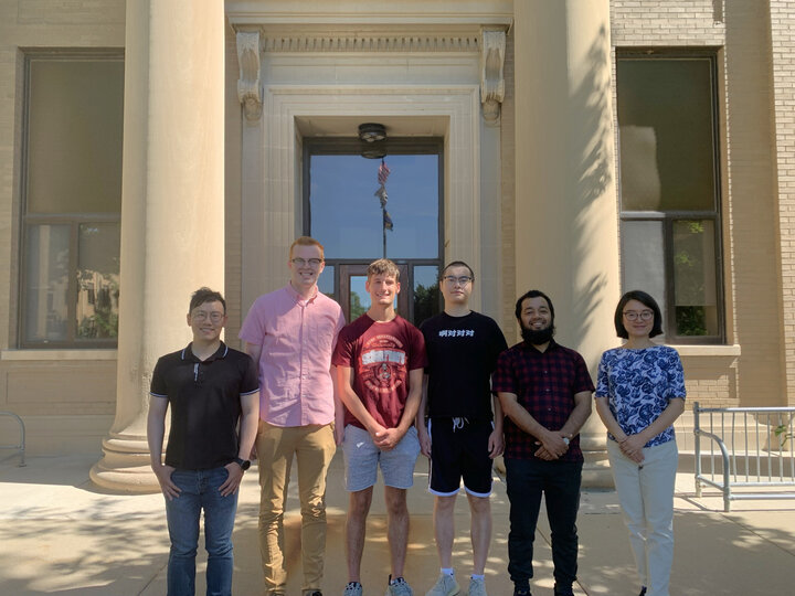 members of the Agricultural Intelligence Lab outside Chase Hall